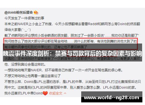 魏震事件深度剖析：禁赛与罚款背后的复杂因素与影响